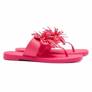 Larroudé Hibiscus Sandals in Pink, US Size 6/7